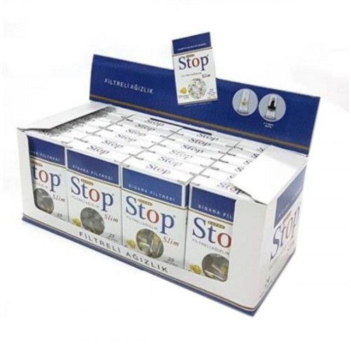 Stop Filtreli Ağızlık Slim 25 li x 24 Adet (600 Filtre)
