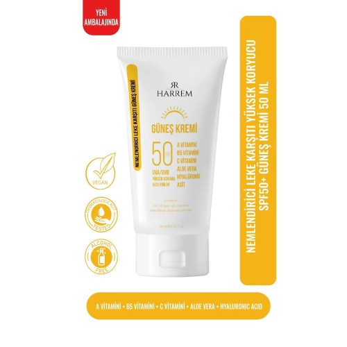 Harrem Nemlendirici Leke Karşıtı Spf 50+ Güneş Kremi 50 ml