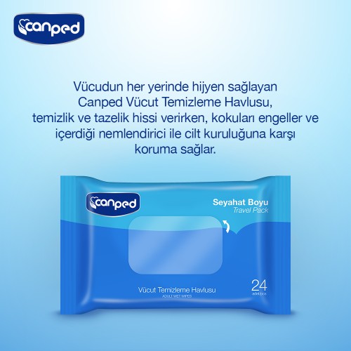 Canped Vücut temizleme Havlusu Seyahat Paket 24 lü x 6 Adet