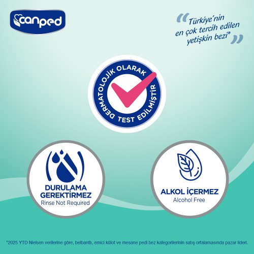 Canped Perine Bölgesi Temizleme Havlusu 50 li x 6 Adet