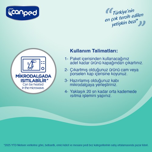 Canped Perine Bölgesi Temizleme Havlusu 50 li x 6 Adet