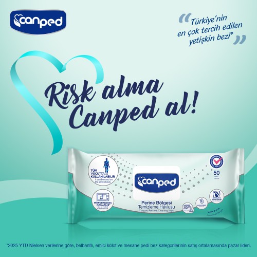 Canped Perine Bölgesi Temizleme Havlusu 50 li x 6 Adet