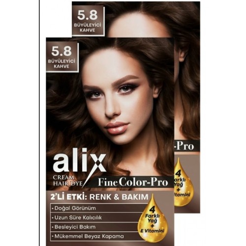 Alix Kit Saç Boyası 5.8 Büyüleyici Kahve 50 ml x 2 Adet