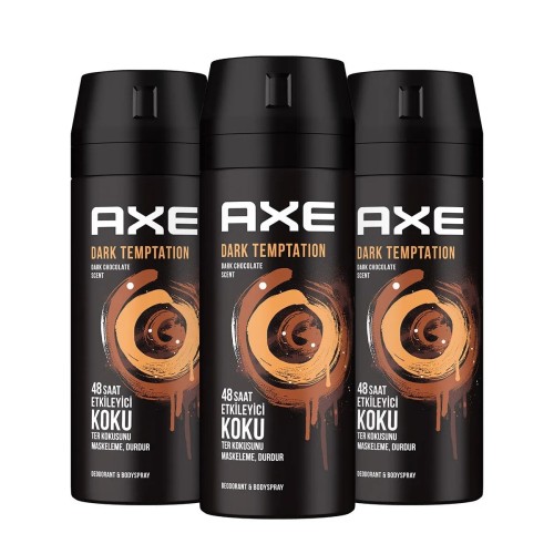 Axe Deodorant Sprey Dark Temptation 150 ml 3 Adet