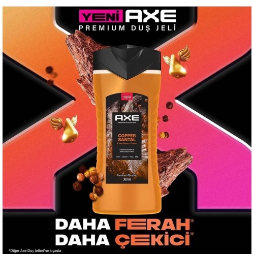 Axe Premium Collection Duş Jeli Copper Santal 300 ml x 2 Adet Axe Premium Collection Duş Jeli Copper Santal 300 ml x 2 Adet