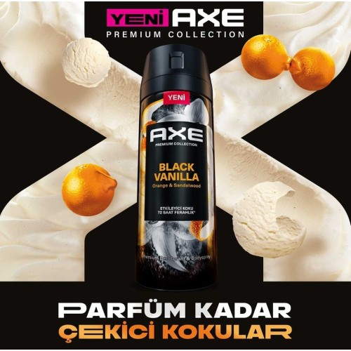 Axe Premium Collection Erkek Sprey Deodorant Black Vanilla 150 ml