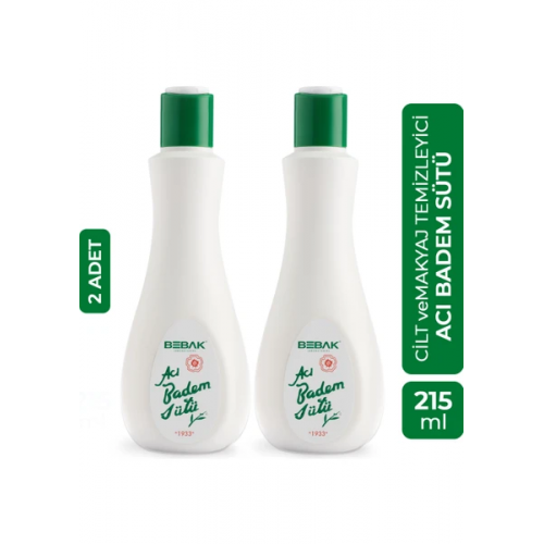 Bebak Acı Badem Makyaj Temizleme ve Nemlendirici Bakım Sütü 215 ml x 2 Adet