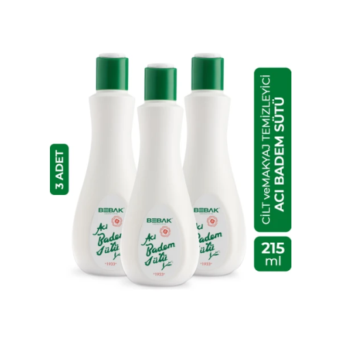 Bebak Acı Badem Makyaj Temizleme ve Nemlendirici Bakım Sütü 215 ml x 2 Adet