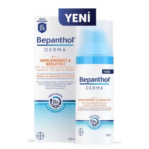 Bepanthol Derma Nemlendirici ve Besleyici Günlük Yüz Kremi Spf25 50 ml