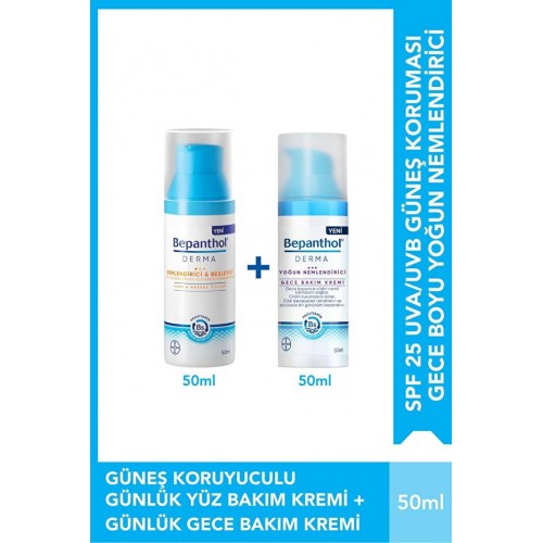 Bepanthol Derma Nemlendiricili Günlük Yüz Bakım ve Gece Bakım Kremi