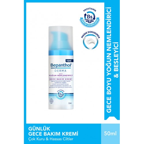 Bepanthol Derma Yoğun Nemlendirici Gece Bakım Kremi 50 ml