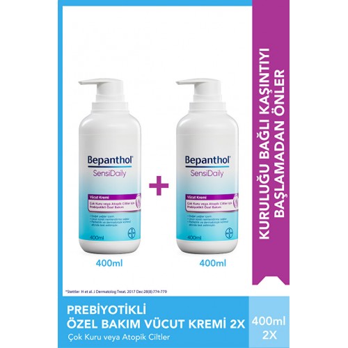 Bepanthol Sensidaily Pompalı Vücut Kremi Kuru ve Atopik Cilt 400 ml x 2 Adet