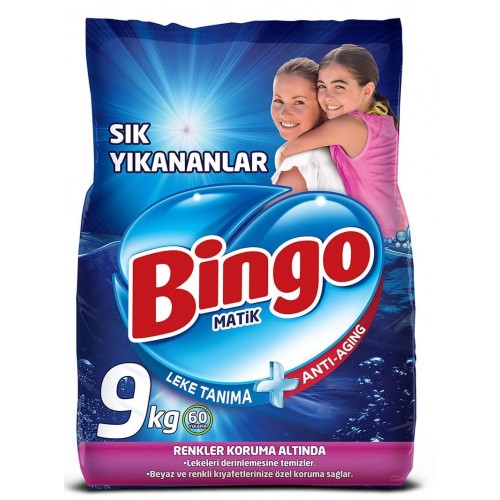 Bingo Matik Sık Yıkanan Çamaşırlara Özel 9 Kg 