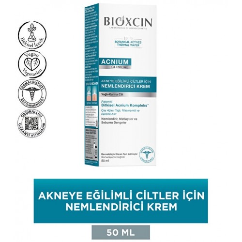 Bioxcin Acnium Sebum Dengeleyici Nemlendirci Krem 50 ml