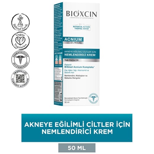 Bioxcin Acnium Sebum Dengeleyici Nemlendirci Krem 50 ml