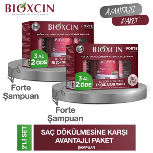 Bioxcin Forte Tüm Saç Tipleri İçin Şampuan 300 ml 3 Al 2 Öde x 2 Adet