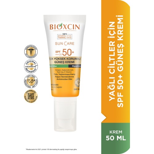 Bioxcin Yüksek Korumalı Yağlı Ciltler Güneş Kremi Spf 50+ 50 ml