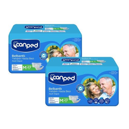 Canped Belbantlı Hasta Bezi Orta Boy Medium 46 Adet Canped Belbantlı Hasta Bezi Orta Boy Medium 46 Adet