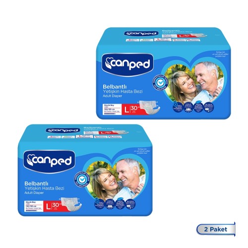 Canped Belbantlı Hasta Bezi Büyük Boy Large 60 Adet Canped Belbantlı Hasta Bezi Büyük Boy Large 60 Adet