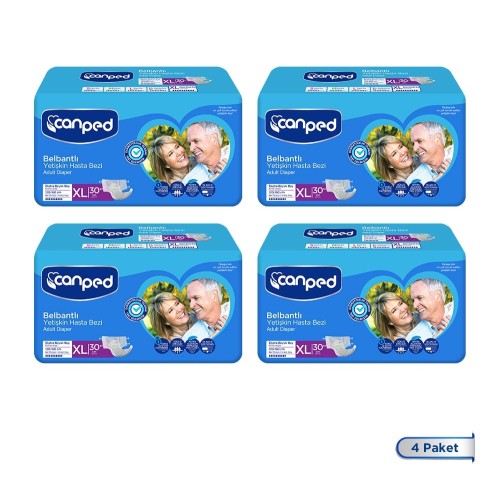 Canped Belbantlı Hasta Bezi Extra Büyük Boy L 120 li Canped Belbantlı Hasta Bezi Extra Büyük Boy L 120 li