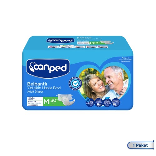 Canped Belbantlı Hasta Bezi Orta Boy Medium 30 lu