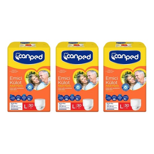 Canped Emici Külot Büyük Boy Large 30 Adet x 3 Adet Canped Emici Külot Büyük Boy Large 30 Adet x 3 Adet