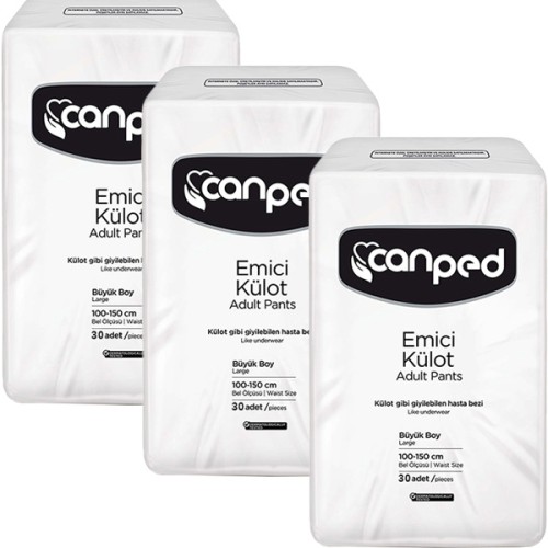 Canped Emici Külot Büyük Boy Large 30 Adet x 3 Adett Canped Emici Külot Büyük Boy Large 30 Adet x 3 Adett