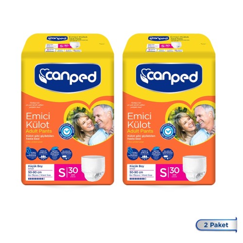 Canped Emici Külot Küçük Boy Smal S 30 lu x 2 Adet Canped Emici Külot Küçük Boy Smal S 30 lu x 2 Adet