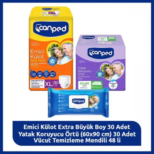 Canped emici külot Kulot Extra Buyuk Boy Hasta Bakım Seti Canped emici külot Kulot Extra Buyuk Boy Hasta Bakım Seti