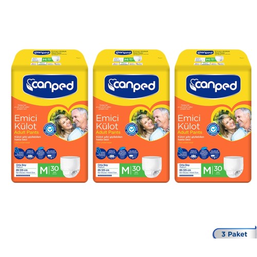 Canped Emici Külot Orta Boy Medium 30 Adet x 3 Adet Canped Emici Külot Orta Boy Medium 30 Adet x 3 Adet