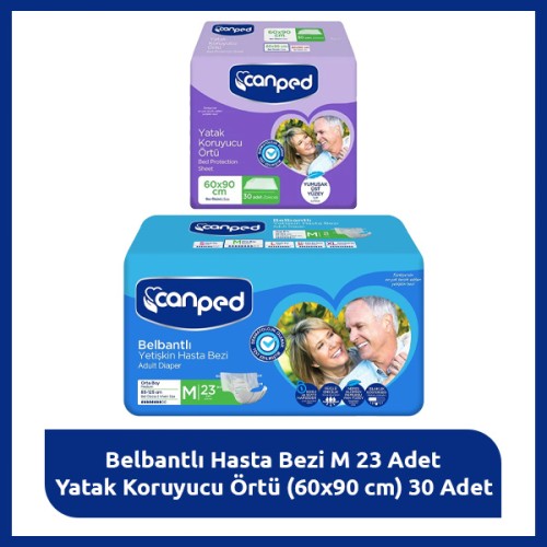 Canped Hasta Bakım Seti M–Belbantlı Bezi & Yatak Örtüsü Canped Hasta Bakım Seti M–Belbantlı Bezi & Yatak Örtüsü
