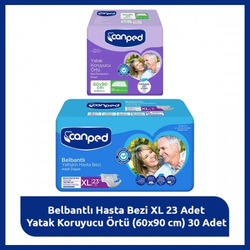 Canped Hasta Bakım Seti XL -Belbantlı Bezi & Yatak Örtüsü