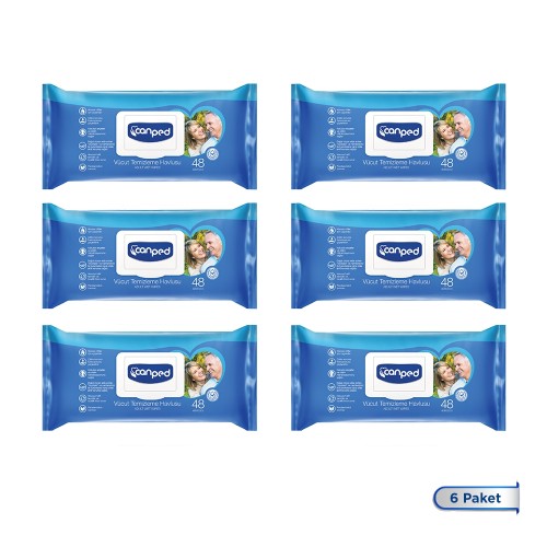 Canped Vücut Temizleme Mendili 48 li x 6 Adet (288 Yaprak) Canped Vücut Temizleme Mendili 48 li x 6 Adet (288 Yaprak)