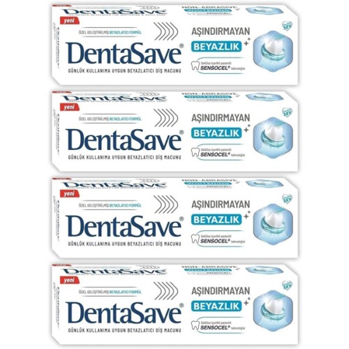 Dentasave Aşındırmayan Beyazlık Diş Macunu 75 ml x 4 Adet