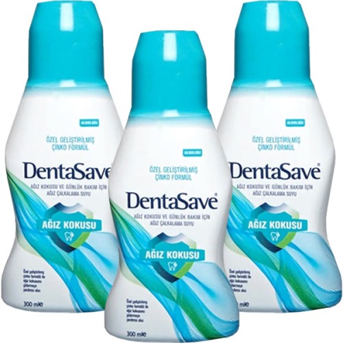 Dentasave Çinko Formüllü Ağız Bakım Suyu 300 ml x 3 Adet Dentasave Çinko Formüllü Ağız Bakım Suyu 300 ml x 3 Adet