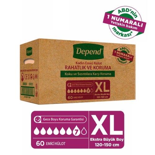 Depend Emici Külot Kadın Ekstra Büyük Boy 30 lu x 2 Adet