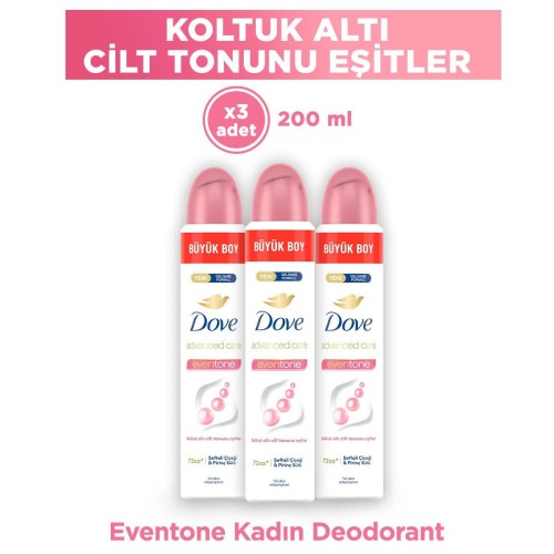 Dove Eventone Kadın Sprey Deodorant 200 ml x 3 Adet