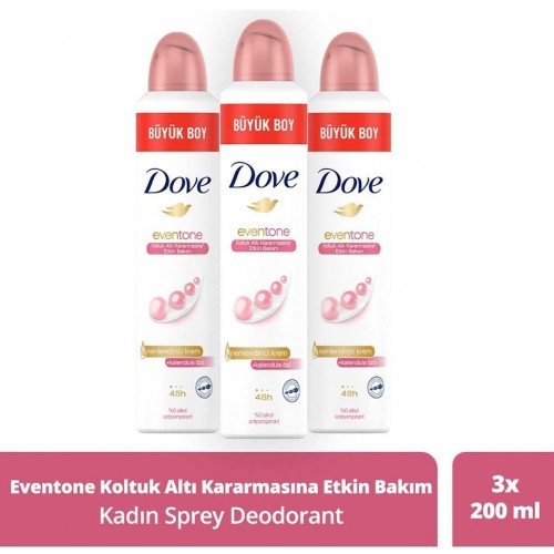 Dove Eventone Kalendula Özü Kadın Sprey Deodorant 200 ml x 3 Adet