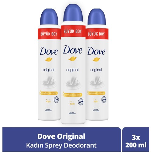 Dove Original Deodorant 200 ml x 3 Adet Dove Original Deodorant 200 ml x 3 Adet
