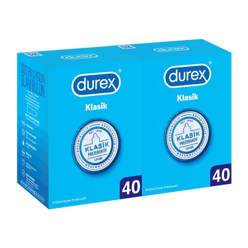 Durex Klasik Kondom 40 lı x 2 Adet
