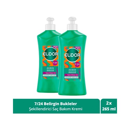 Elidor 7/24 Şekillendirici Saç Bakım Kremi Belirgin 265 ml x 2 Adet