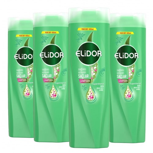 Elidor Sağlıklı Uzayan Saçlar İçin Biotin Şampuan 400 ml x 4 Adet