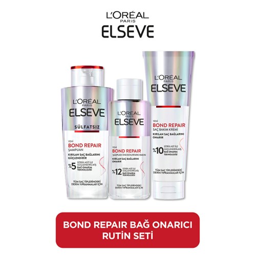 Elseve Bond Repair Tüm Yıpranmalar Için Saç Onarıcı 3 Lü Set
