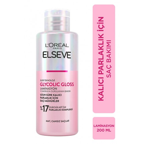 Elseve Glycolic Gloss Mükemmel Parlaklık İçin Durulanan Bakım 200 ml