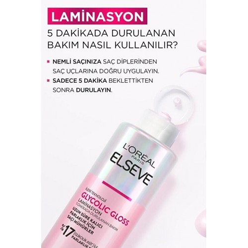 Elseve Glycolic Gloss Mükemmel Parlaklık İçin Durulanan Bakım 200 ml Elseve Glycolic Gloss Mükemmel Parlaklık İçin Durulanan Bakım 200 ml