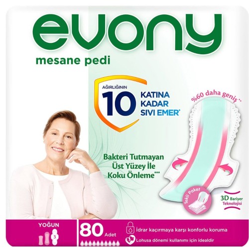 Evony Günlük Mesane Pedi Yoğun 10 lu x 8 Adet