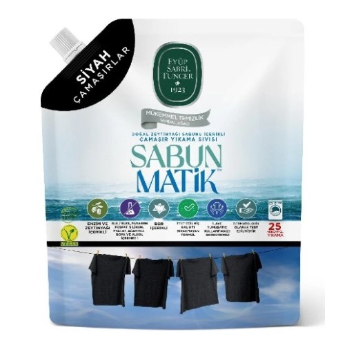 Eyüp Sabri Tuncer Sabun Matik Doğal Zeytinyağlı Çamaşır Yıkama Sıvısı Siyahlar 1500 ml