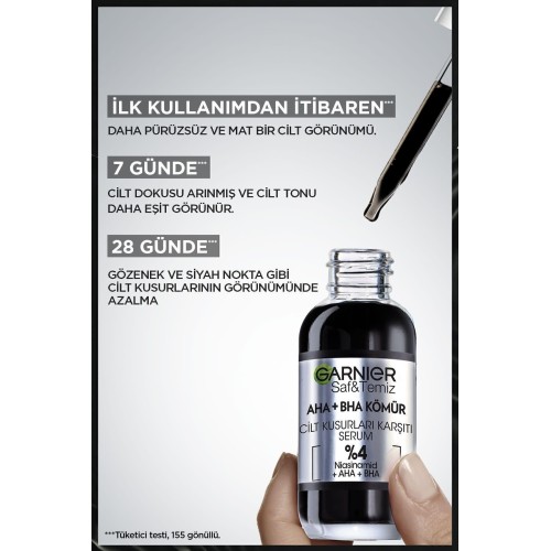Garnier Aha + Bha Kömür Cilt Kusurları Karşıtı Serum 30 ml