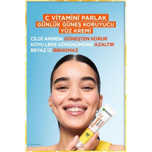 Garnier C Vitamini Günlük Güneş Koruyucu Fluid Yüz Kremi Spf50 40 ml Garnier C Vitamini Günlük Güneş Koruyucu Fluid Yüz Kremi Spf50 40 ml