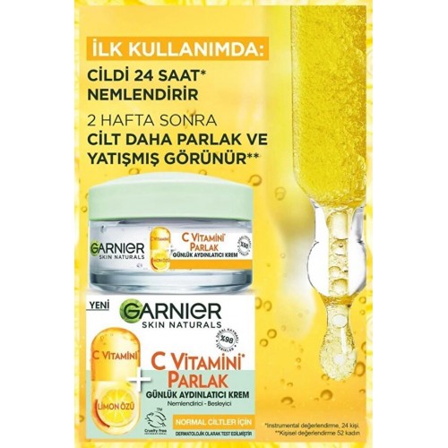 Garnier C Vitamini Parlak Günlük Aydınlatıcı Krem 50 ml Garnier C Vitamini Parlak Günlük Aydınlatıcı Krem 50 ml